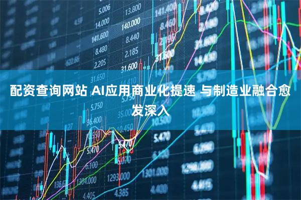 配资查询网站 AI应用商业化提速 与制造业融合愈发深入